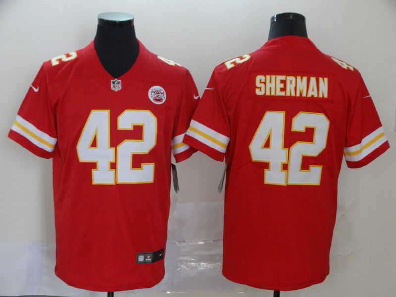 Men Kansas City Chiefs #42 Sherman Red Nike Vapor Untouchable Limited NFL Jersey->kansas city chiefs->NFL Jersey